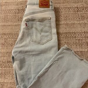 Levi's Light Wash Ribcage Straight Ankle Jeans